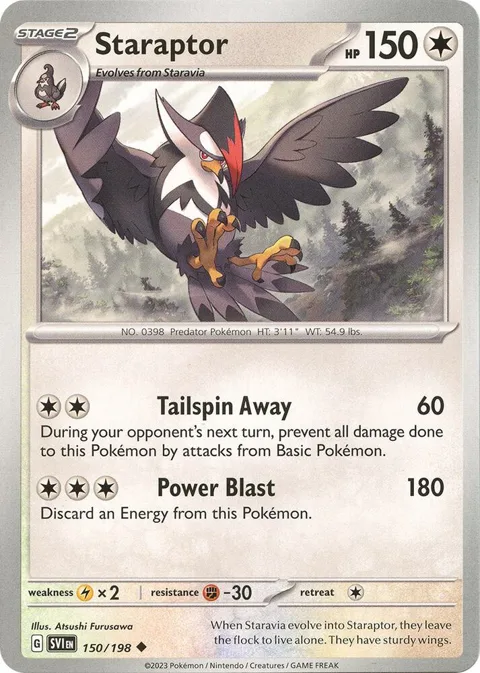 Staraptor #150/198 Pokémon card from Scarlet & Violet Base Set