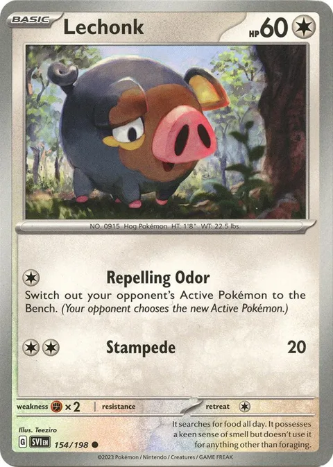 Lechonk #154/198 Pokémon card from Scarlet & Violet Base Set
