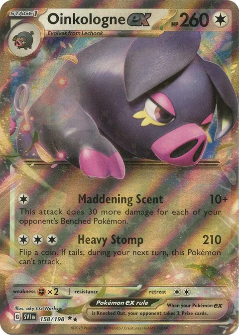 Oinkologne ex #158/198 Holofoil Pokémon card from Scarlet & Violet Base Set