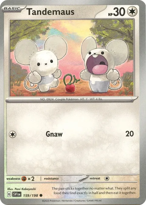 Tandemaus #159/198 Reverse Holofoil Pokémon card from Scarlet & Violet Base Set
