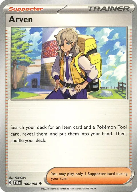 Arven #166/198 Pokémon card from Scarlet & Violet Base Set