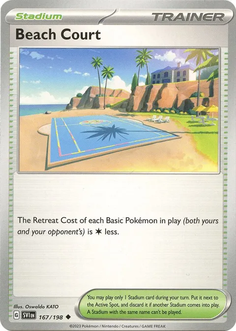 Beach Court #167/198 Reverse Holofoil Pokémon card from Scarlet & Violet Base Set