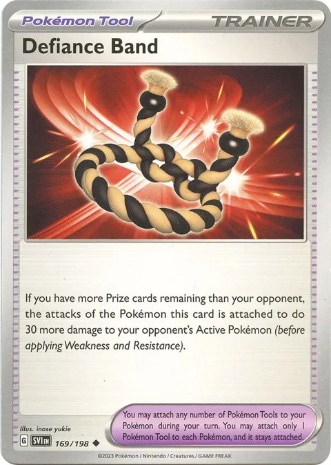 Defiance Band #169/198 Reverse Holofoil Pokémon card from Scarlet & Violet Base Set