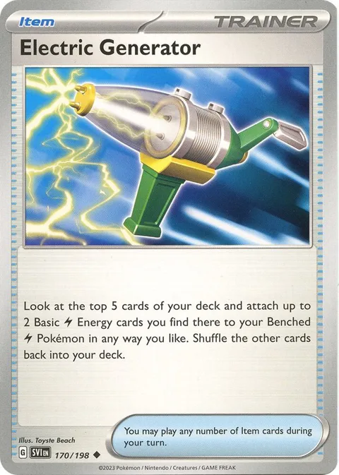 Electric Generator #170/198 Reverse Holofoil Pokémon card from Scarlet & Violet Base Set
