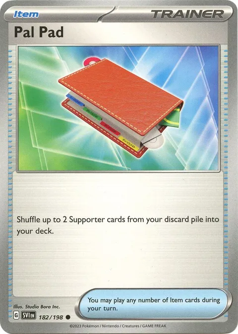 Pal Pad #182/198 Reverse Holofoil Pokémon card from Scarlet & Violet Base Set