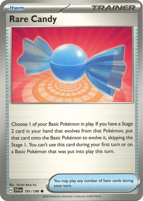 Rare Candy #191/198 Reverse Holofoil Pokémon card from Scarlet & Violet Base Set