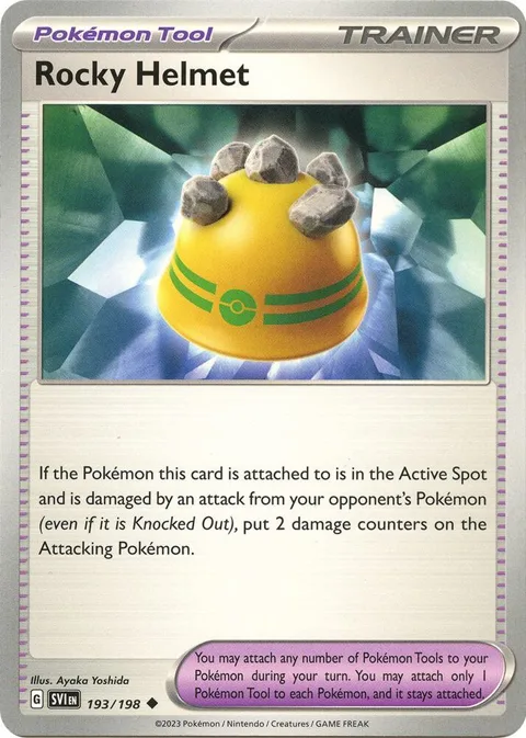 Rocky Helmet #193/198 Reverse Holofoil Pokémon card from Scarlet & Violet Base Set