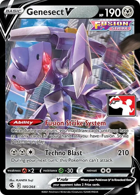 Genesect V #185/264 Holofoil Pokémon card from Prize Pack Series Cards