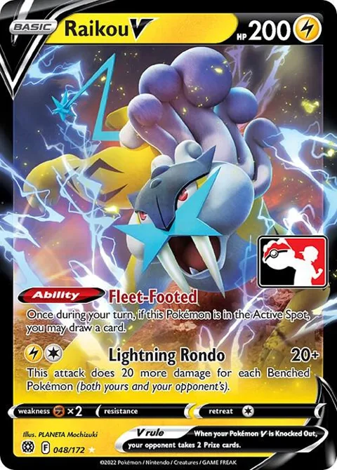 Raikou V #048/172 Holofoil Pokémon card from Prize Pack Series Cards