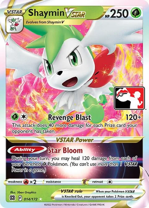 Shaymin VSTAR #014/172 Holofoil Pokémon card from Prize Pack Series Cards