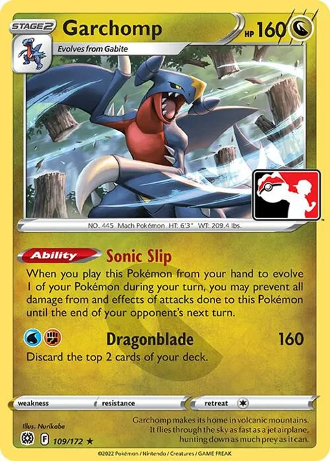 Garchomp #109/172 Pokémon card from Prize Pack Series Cards