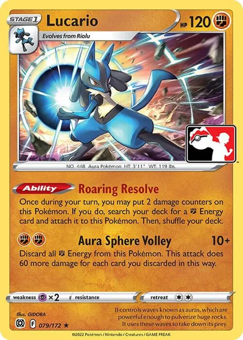 Lucario #079/172 Pokémon card from Prize Pack Series Cards