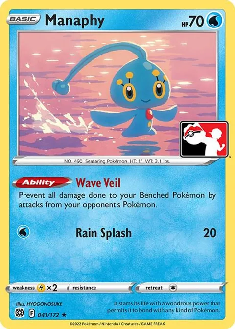 Manaphy #041/172 Pokémon card from Prize Pack Series Cards