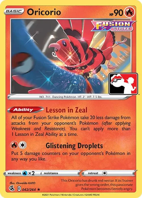Oricorio #042/264 Pokémon card from Prize Pack Series Cards