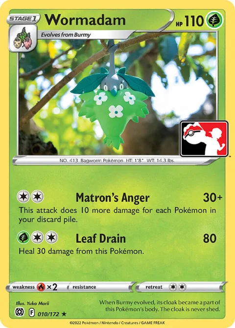 Wormadam #010/172 Pokémon card from Prize Pack Series Cards