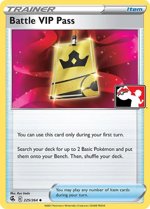 Battle VIP Pass #225/264 Holofoil Pokémon card from Prize Pack Series Cards