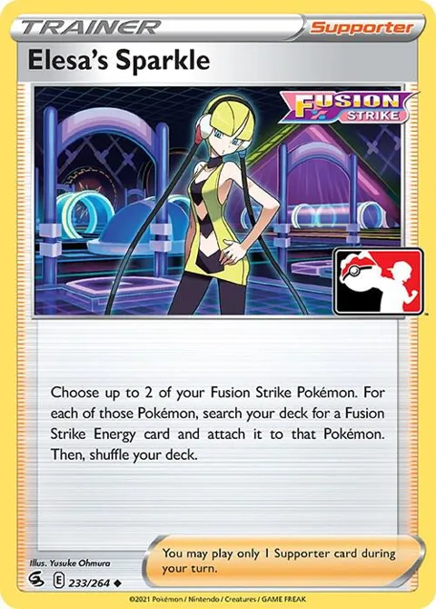 Elesa's Sparkle #233/264 Holofoil Pokémon card from Prize Pack Series Cards