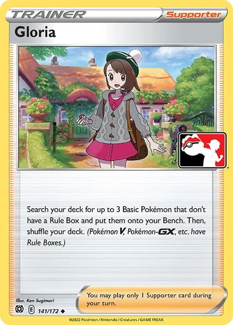 Gloria #141/172 Holofoil Pokémon card from Prize Pack Series Cards