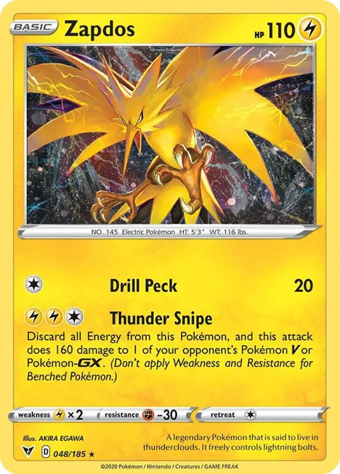 Zapdos Cosmos Holo #048/185 Holofoil Pokémon card from Miscellaneous Cards & Products