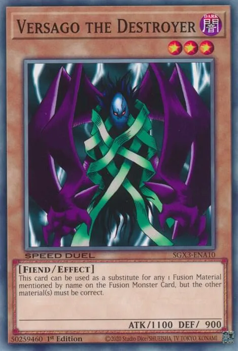 Versago the Destroyer SGX3-ENA10 Yu-Gi-Oh card from Speed Duel GX: Duelists of Shadows