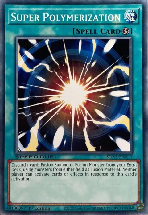 Super Polymerization SGX3-ENA17 Yu-Gi-Oh card from Speed Duel GX: Duelists of Shadows