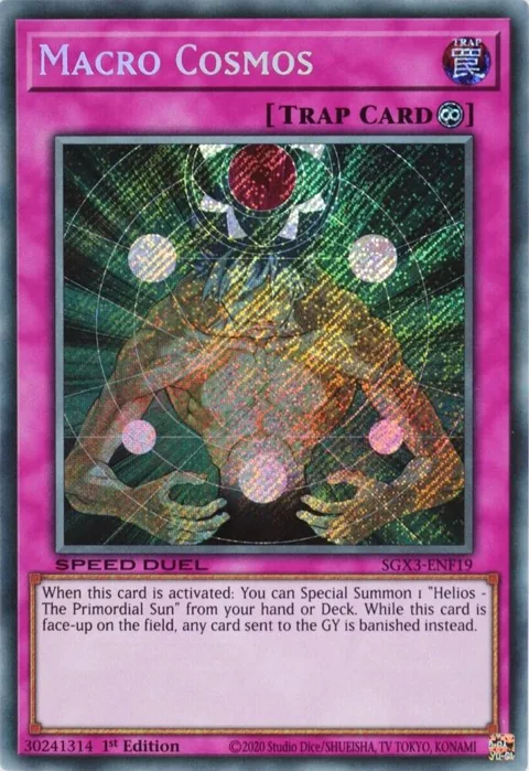 Macro Cosmos Secret Rare SGX3-ENF19 Yu-Gi-Oh card from Speed Duel GX: Duelists of Shadows