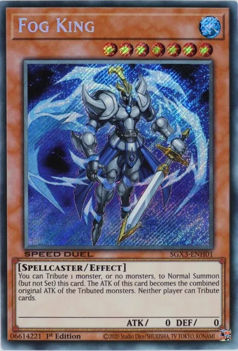 Fog King Secret Rare SGX3-ENH01 Yu-Gi-Oh card from Speed Duel GX: Duelists of Shadows