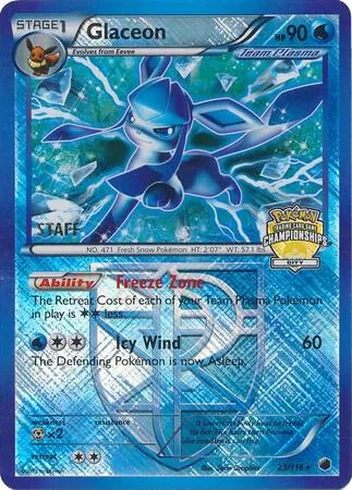 Glaceon - 23/116 City Championships [Staff] #023/116 Holofoil Pokémon card from League & Championship Cards