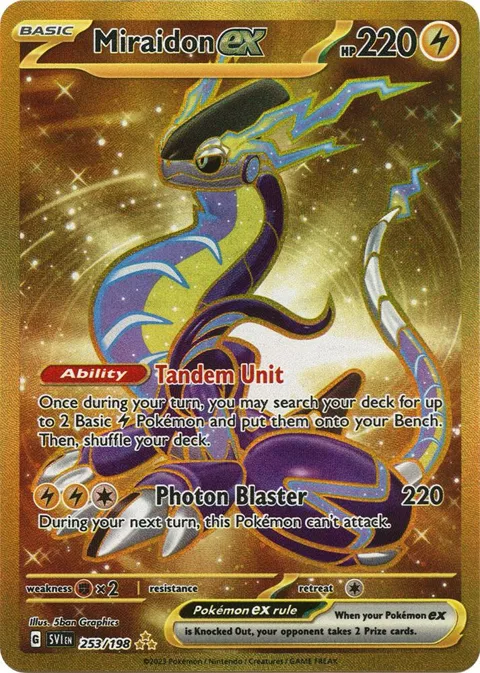 Miraidon ex #253/198 Holofoil Pokémon card from Scarlet & Violet Base Set
