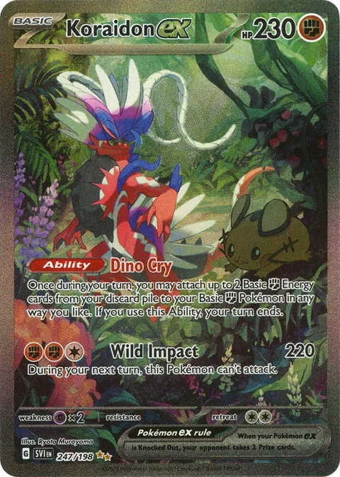 Koraidon ex #247/198 Holofoil Pokémon card from Scarlet & Violet Base Set