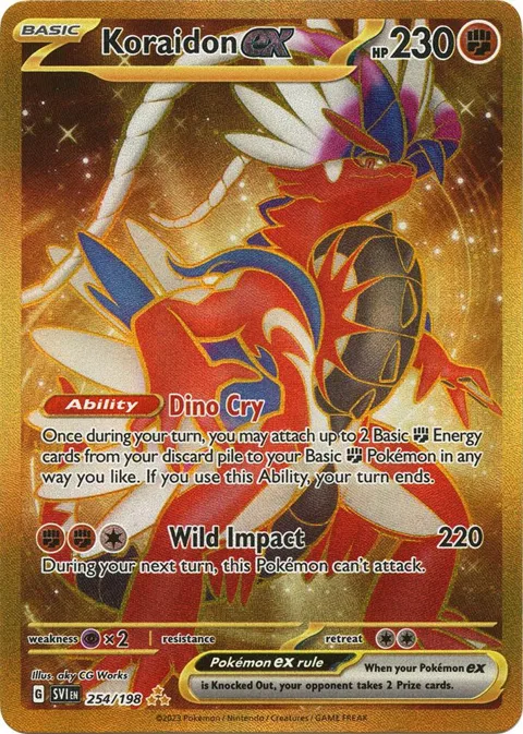 Koraidon ex #254/198 Holofoil Pokémon card from Scarlet & Violet Base Set