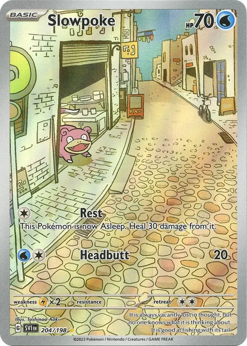 Slowpoke #204/198 Holofoil Pokémon card from Scarlet & Violet Base Set