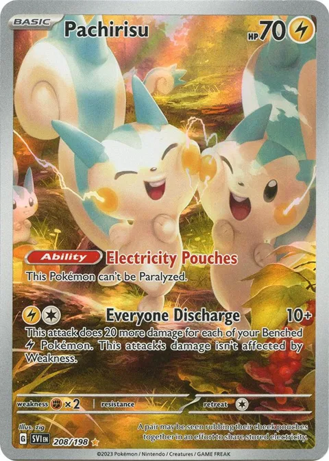 Pachirisu #208/198 Holofoil Pokémon card from Scarlet & Violet Base Set