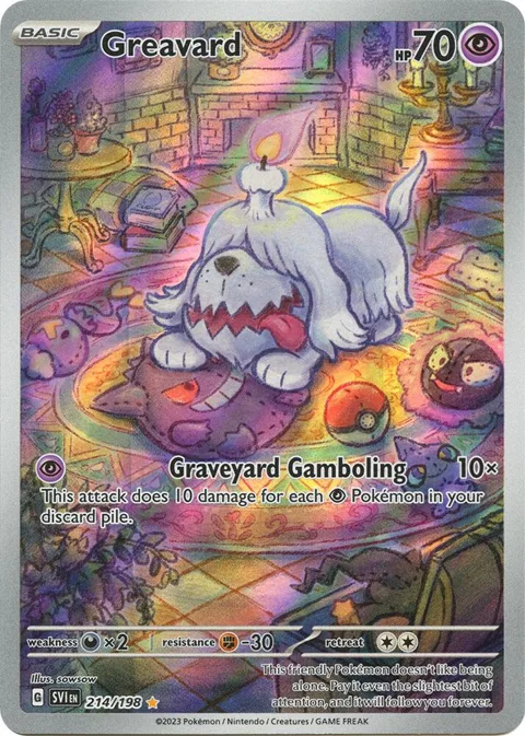 Greavard #214/198 Holofoil Pokémon card from Scarlet & Violet Base Set