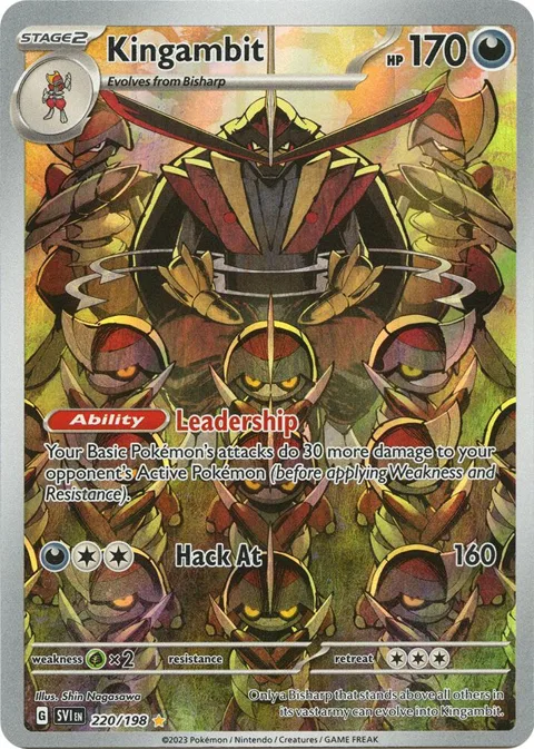Kingambit #220/198 Holofoil Pokémon card from Scarlet & Violet Base Set