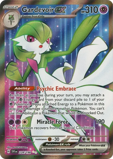 Gardevoir ex #228/198 Holofoil Pokémon card from Scarlet & Violet Base Set