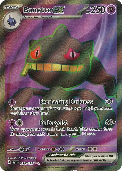 Banette ex #229/198 Holofoil Pokémon card from Scarlet & Violet Base Set
