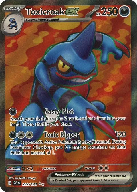 Toxicroak ex #232/198 Holofoil Pokémon card from Scarlet & Violet Base Set