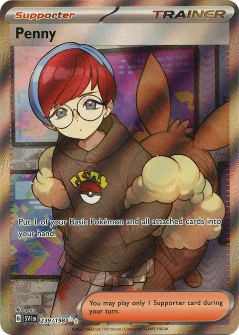 Penny #239/198 Holofoil Pokémon card from Scarlet & Violet Base Set