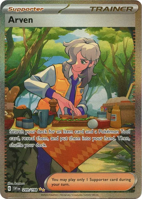 Arven #249/198 Holofoil Pokémon card from Scarlet & Violet Base Set