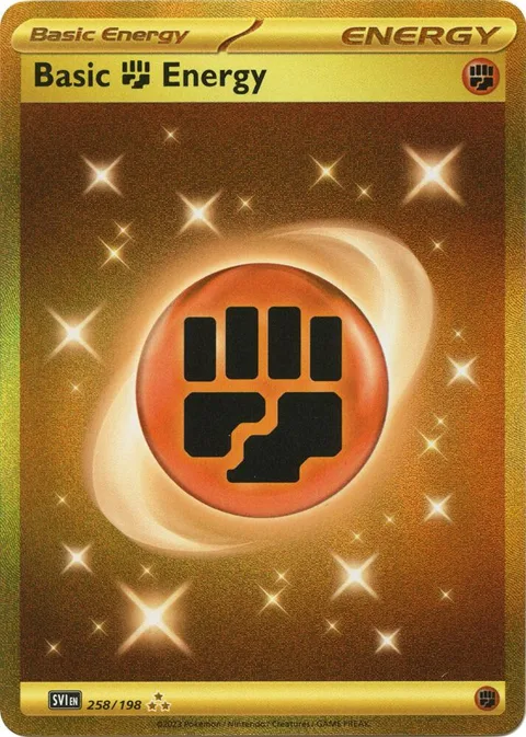 Basic Fighting Energy #258/198 Holofoil Pokémon card from Scarlet & Violet Base Set