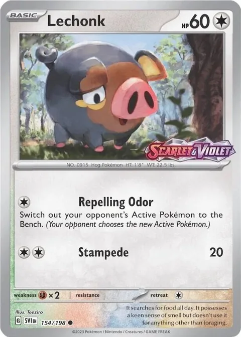 Lechonk - 154/198 Store Promo #154/198 Reverse Holofoil Pokémon card from Miscellaneous Cards & Products