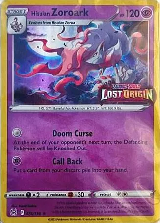 Hisuian Zoroark - 076/196 Lost Origin Stamped #076/196 Holofoil Pokémon card from Miscellaneous Cards & Products