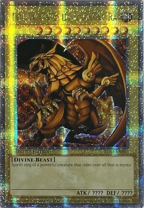 The Winged Dragon of Ra Quarter Century Secret Rare LC01-EN003 Yu-Gi-Oh card from Legendary Collection: 25th Anniversary Edition