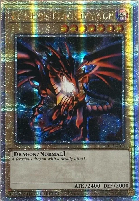 Red-Eyes Black Dragon Quarter Century Secret Rare LC01-EN006 Yu-Gi-Oh card from Legendary Collection: 25th Anniversary Edition