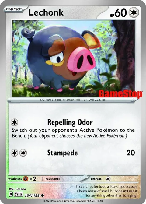 Lechonk - 154/198 GameStop Promo #154/198 Pokémon card from Miscellaneous Cards & Products
