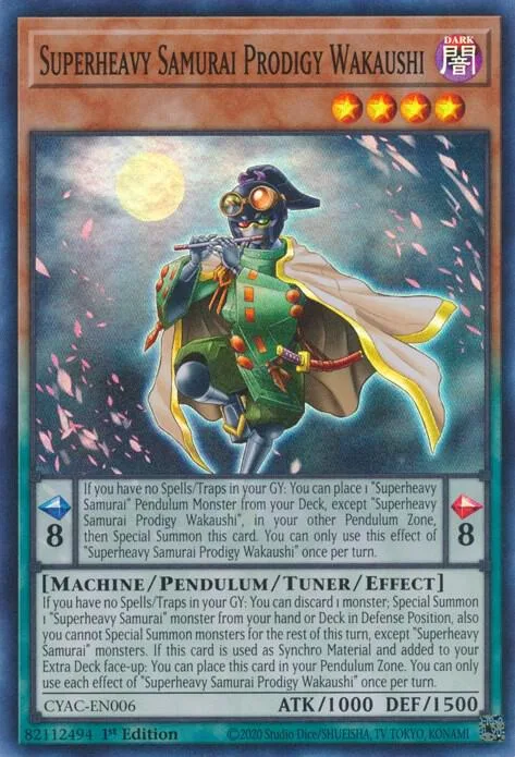 Superheavy Samurai Prodigy Wakaushi CYAC-EN006 Yu-Gi-Oh card from Cyberstorm Access