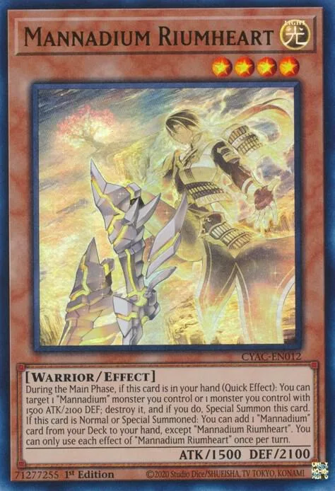 Mannadium Riumheart CYAC-EN012 Yu-Gi-Oh card from Cyberstorm Access