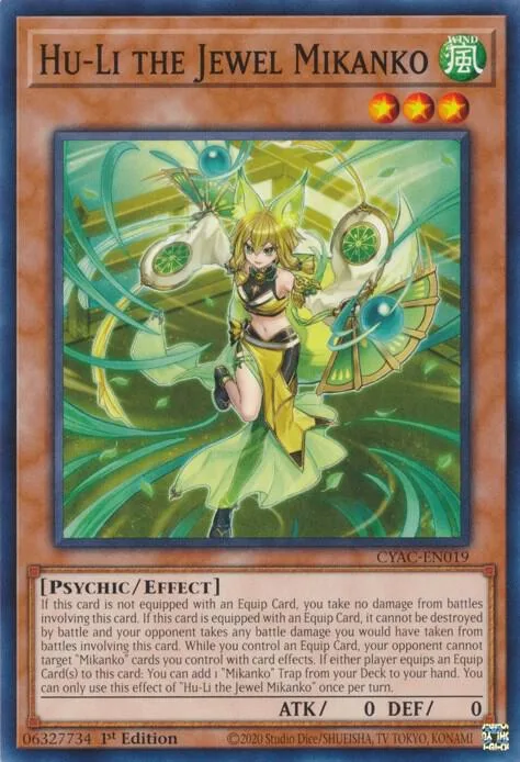 Hu-Li the Jewel Mikanko CYAC-EN019 Yu-Gi-Oh card from Cyberstorm Access