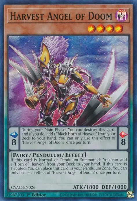 Harvest Angel of Doom CYAC-EN026 Yu-Gi-Oh card from Cyberstorm Access